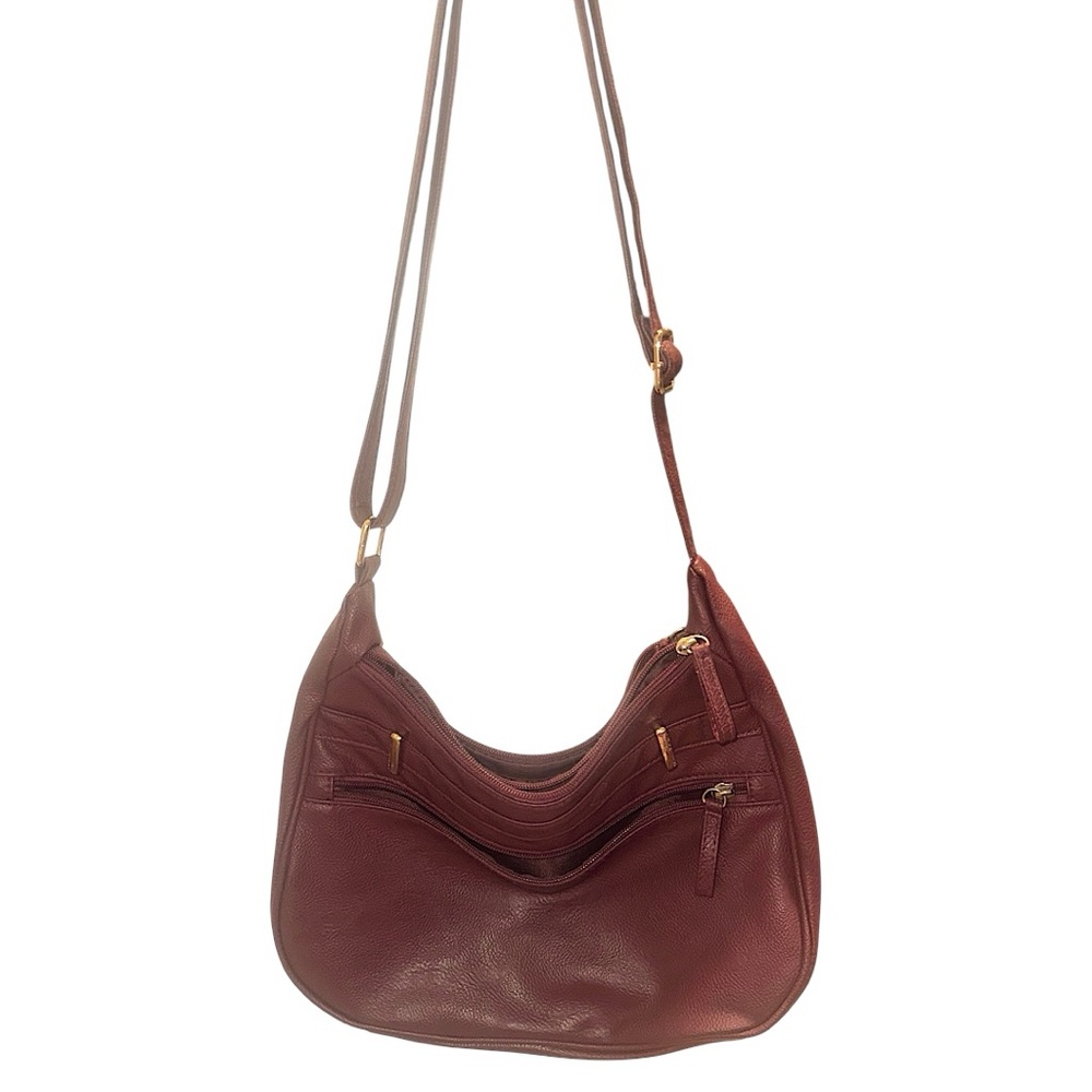 Elegant Brown Faux Leather Shoulder Bag